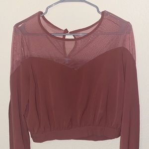 Brownish/pinkish crop top blouse